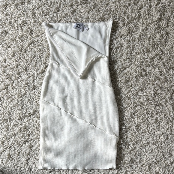 Princess Polly White Bodycon Mini Dress Sleeveless Asymmetrical Cocktail - Picture 2 of 6